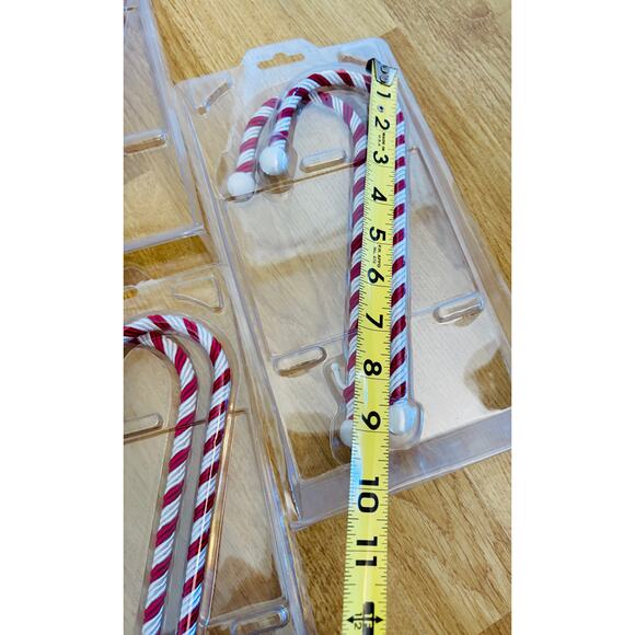 12PC Candy Cane Red White Christmas Holiday Decor Lights Stocking Holders Bells - Picture 5 of 10